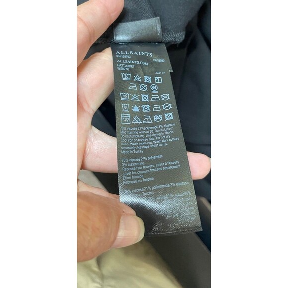 NWT Women’s All Saints Haiti Midi Skirt Black Women’s Size 8 capsule wardrobe - Picture 11 of 12